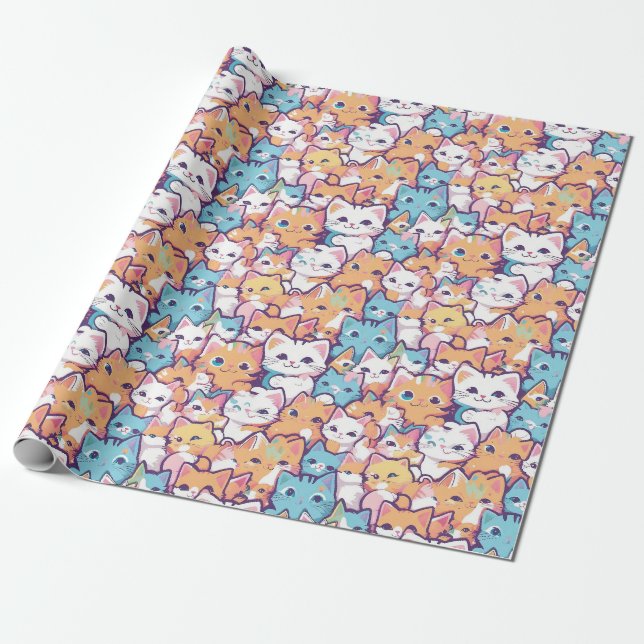 Papier Cadeau Motif Kittens (Déroulé)
