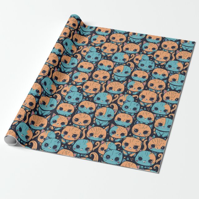 Papier Cadeau Motif Kittens (Déroulé)