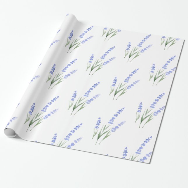 Papier Cadeau Motif Lavande aquarelle (Déroulé)