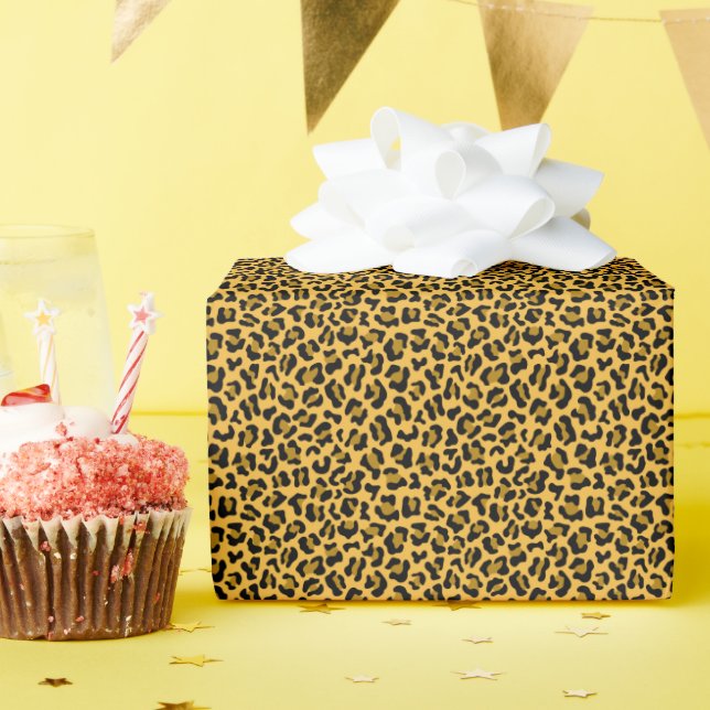 Papier Cadeau motif léopard (Fête d'anniversaire)