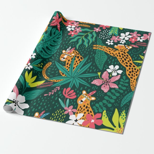 Papier Cadeau motif léopard (Déroulé)