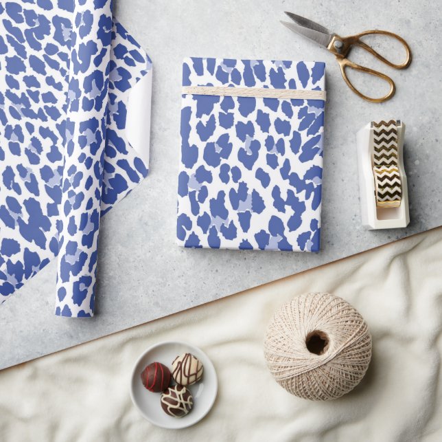 Papier Cadeau Motif léopard bleu (Artisanat)
