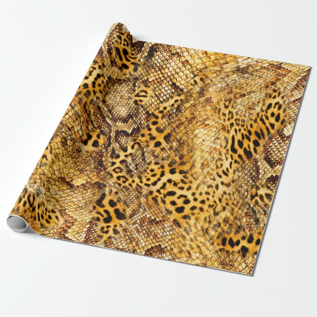 Papier Cadeau Motif léopard et serpent (Déroulé)
