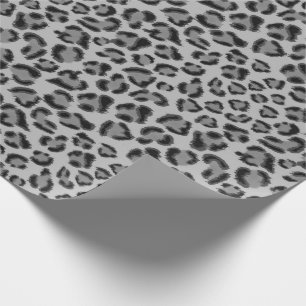 Papier Cadeau Motif Léopard gris noir, motif de guépard
