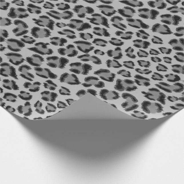 Papier Cadeau Motif Léopard gris noir, motif de guépard (Coin)