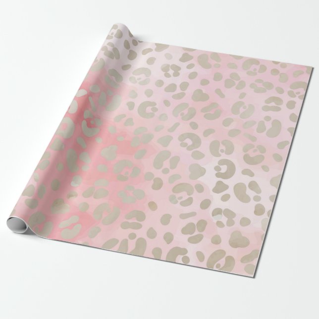 Papier Cadeau Motif léopard rose (Déroulé)