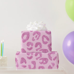 Papier Cadeau Motif Léopard Rose Pailleté