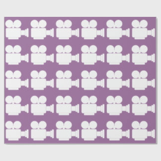 PAPIER CADEAU MOTIF LILAS ET BLANC D'APPAREIL-PHOTO DE