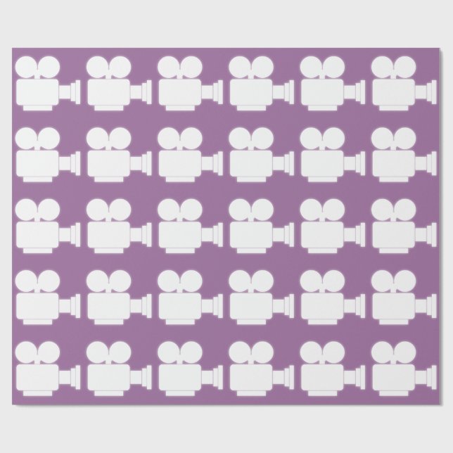 PAPIER CADEAU MOTIF LILAS ET BLANC D'APPAREIL-PHOTO DE (Plat)
