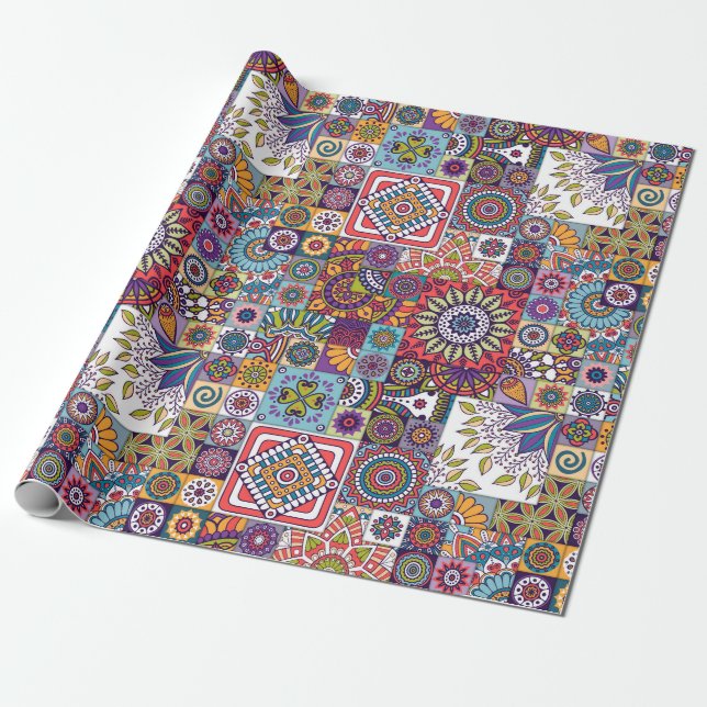 Papier Cadeau Motif Mandala (Déroulé)