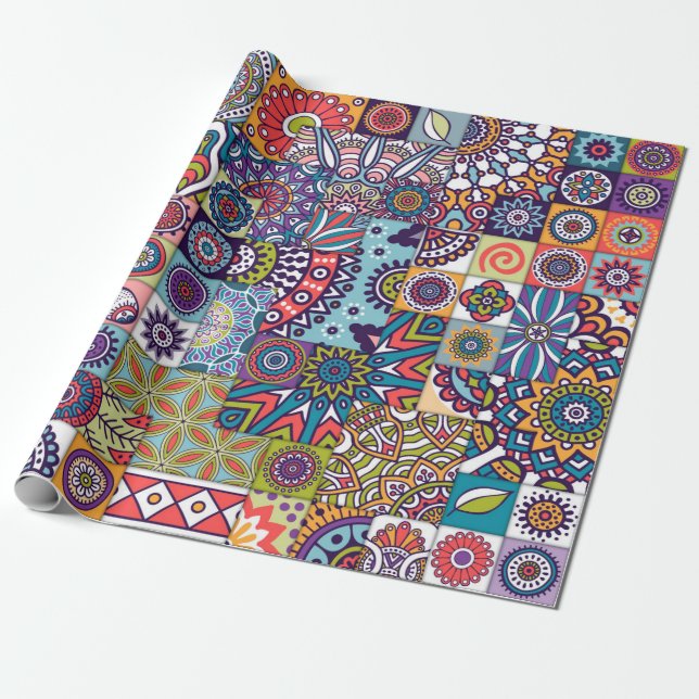 Papier Cadeau Motif Mandala (Déroulé)