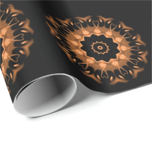 Papier Cadeau Motif Mandala Cuivre et Noir 4