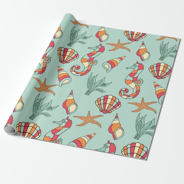 Papier Cadeau Motif maritime (Déroulé)