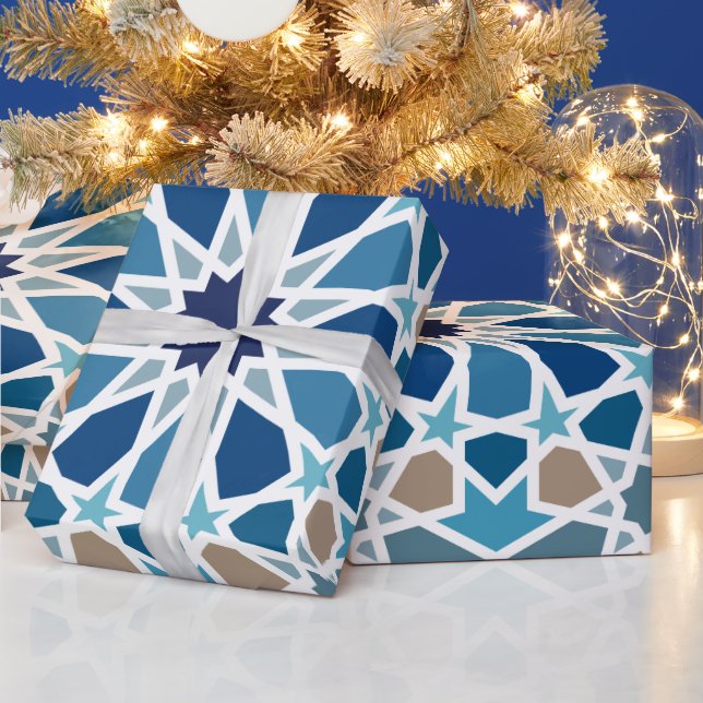 Papier Cadeau Motif marocain en carreaux (Vacances)
