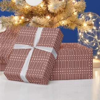 Papier Cadeau Motif marron tribal