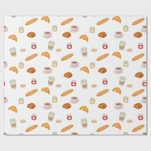 Papier Cadeau Motif Matinée de Boulangerie Française