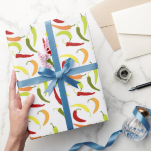 Papier Cadeau motif mexicain de carreaux de piments cubes