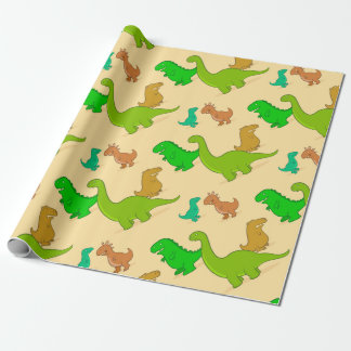Papier Cadeau Motif mignon de dinosaure de bande dessinée
