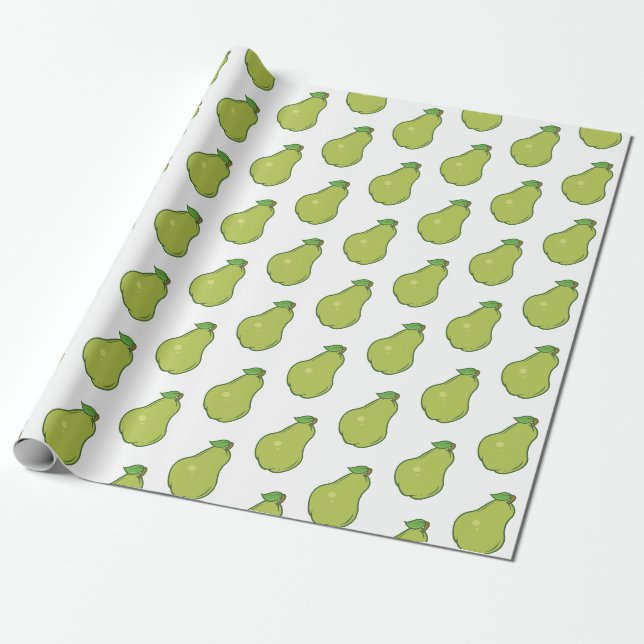 Papier Cadeau Motif mignon de poire (Déroulé)