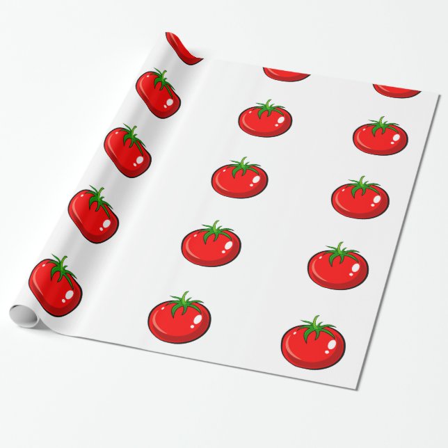 Papier Cadeau Motif mignon de tomate (Déroulé)