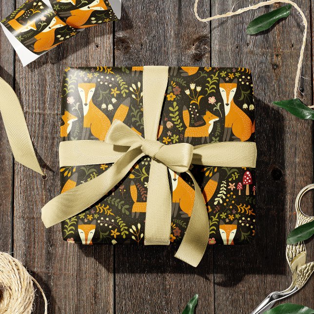 Papier Cadeau Motif migre Woodland Fox (Créateur téléchargé)