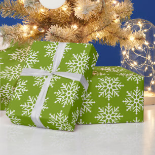 Papier Cadeau Motif minimaliste blanc de Noël vert
