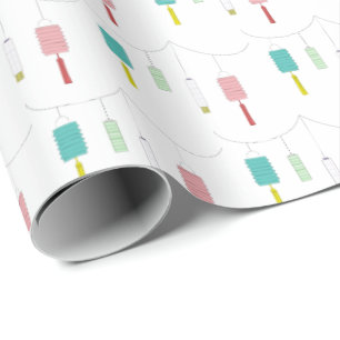 Papier Cadeau Motif minimaliste chinois moderne coloré