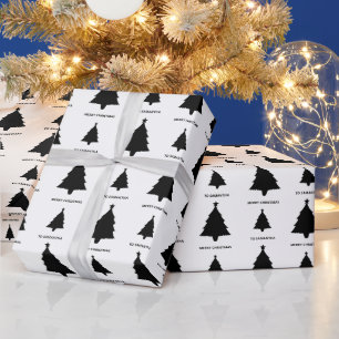 Papier Cadeau Motif minimaliste noir et blanc