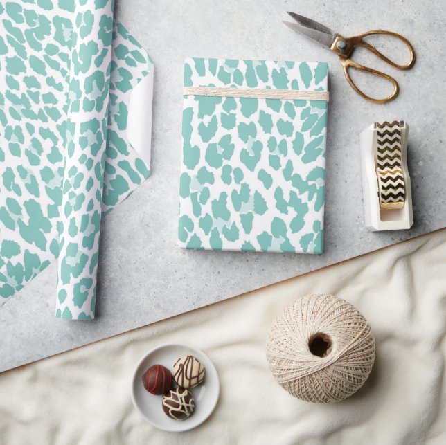 Papier Cadeau Motif Mint Leopard (Artisanat)