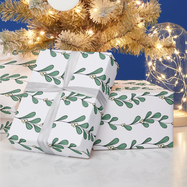 Papier Cadeau Motif Mistletoe (Vacances)
