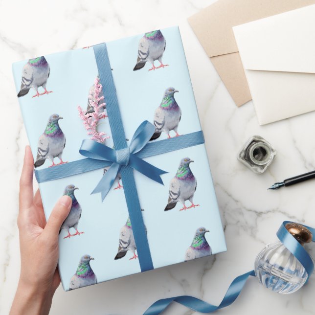 Papier Cadeau Motif moderne design Pigeon tendance (Cadeaux)