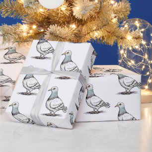Papier Cadeau Motif moderne design Pigeon tendance