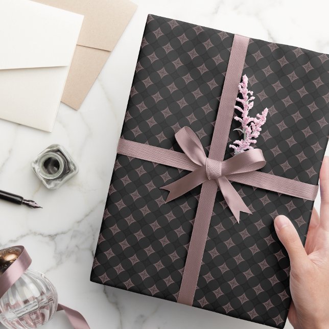 Papier Cadeau Motif moderne élégant noir et rose clair (Créateur téléchargé)