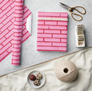 Papier Cadeau Motif moderne en brique rose