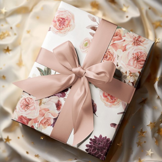 Papier Cadeau Motif moderne Pastel Flowers (Créateur téléchargé)