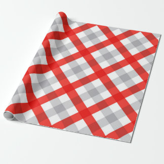 Papier Cadeau Motif moderne rouge et gris