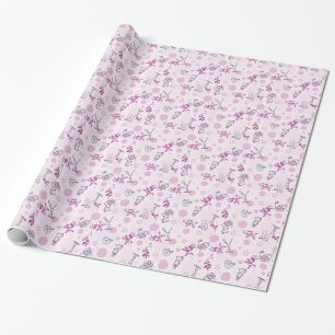 Papier Cadeau motif montrant les animaux vintages de bébé