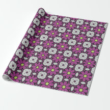 Motif mosaïque floral violet audacieux et artistiq