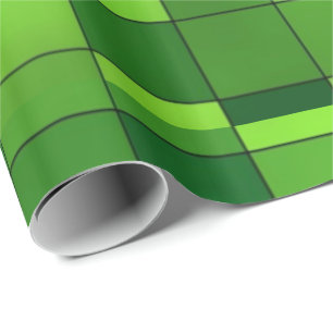 Papier Cadeau Motif Mosaïque Vert Brillante