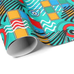 Papier Cadeau Motif multicolore créatif abstrait moderne