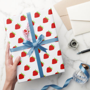 Papier Cadeau Motif mûre fraise
