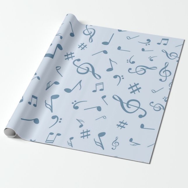 Papier Cadeau Motif musical (Déroulé)
