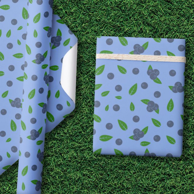 Papier Cadeau motif Myrtilles (Blueberry pattern Wrapping Paper)