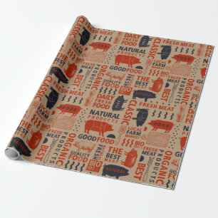 Papier Cadeau Motif naturel de viande fraîche