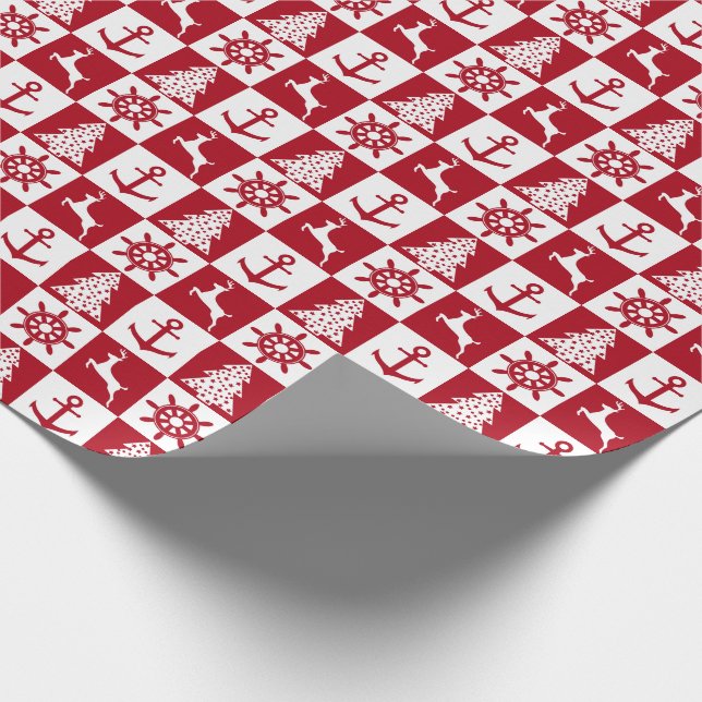 Papier Cadeau Motif nautique de Noël (Coin)