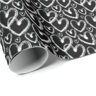 Papier Cadeau Motif noir blanc de couleur moderne