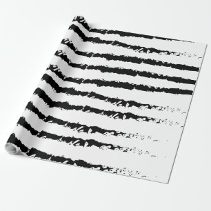 Papier Cadeau Motif noir blanc rayé
