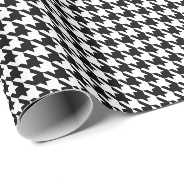 Papier Cadeau Motif noir et blanc classique (Coin rond)