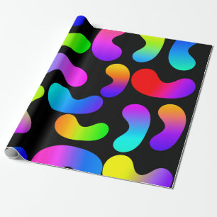 PAPIER CADEAU MOTIF NOIR MODERNE NEON GRADIENT