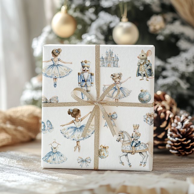 Papier Cadeau Motif Nutcracker aquarelle (Créateur téléchargé)
